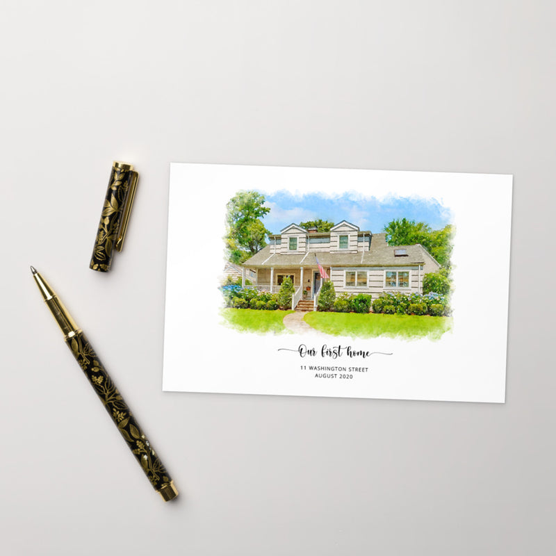 Moving Announcements House Portrait Postcards (10 Pack)